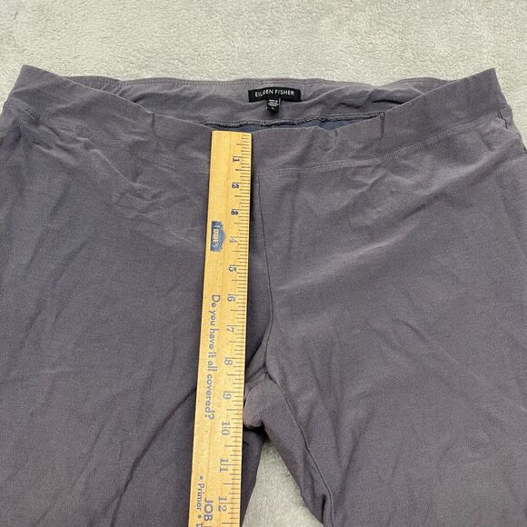 Eileen Fisher Pants Womens L Gray Pull On Elastic Waist Tapered Comfort Stretch - Picture 4 of 9